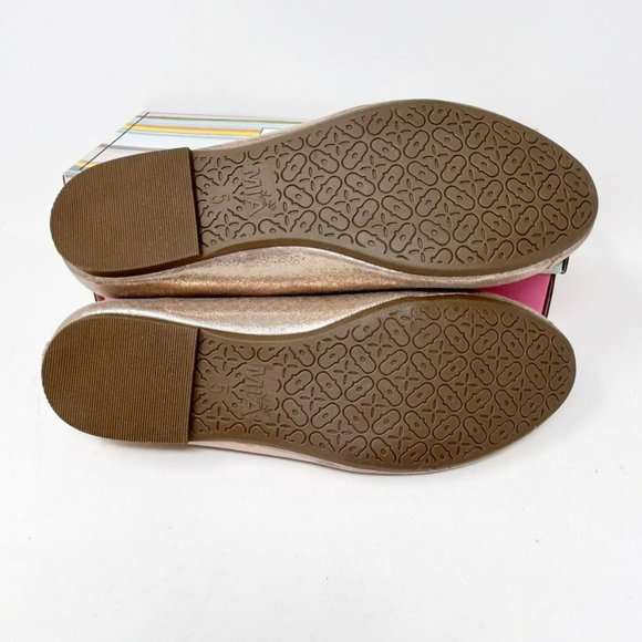 Mia Kids Big Girl Size 5 Rose Gold Gleaming Ballet Flats - Picture 7 of 9